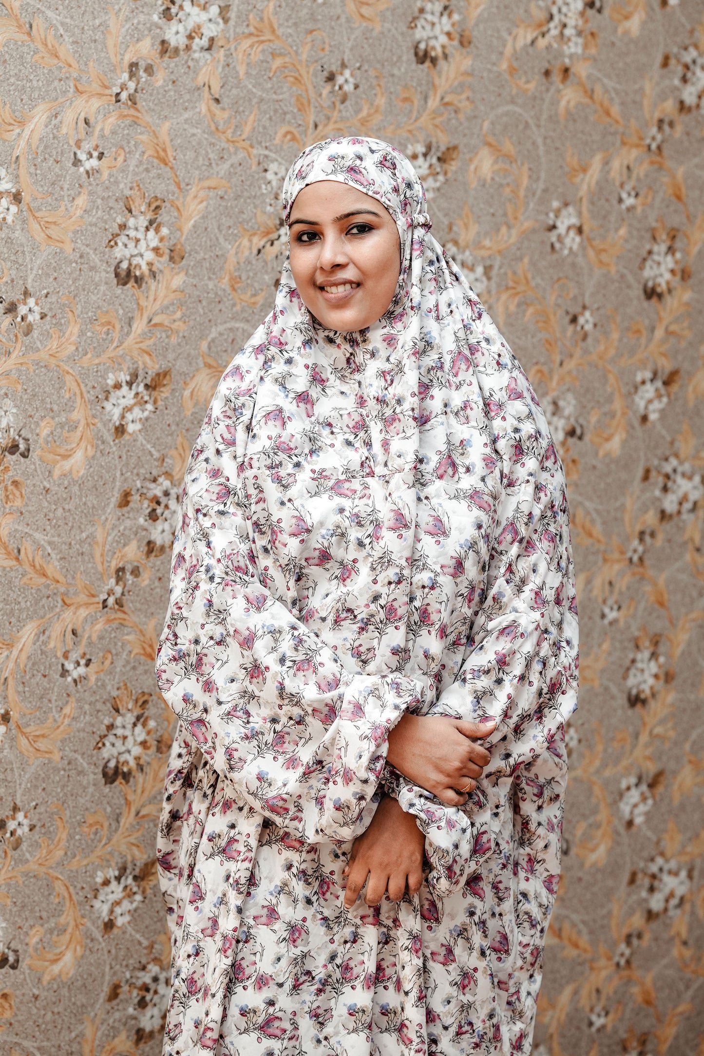 Pink in Floral Prayer Dress