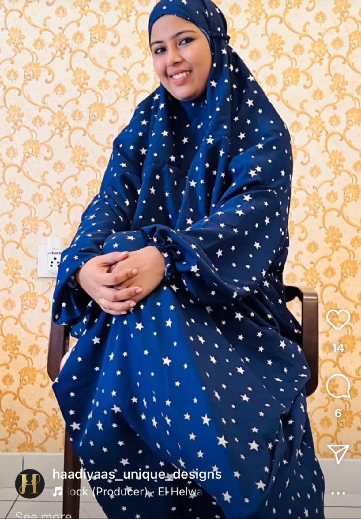 Navy Blue with Stars Prayer Dress
