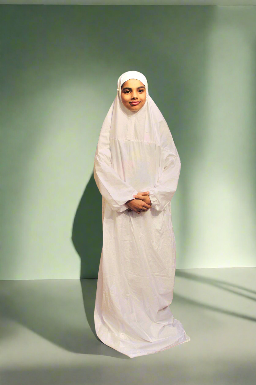 Kids pure cotton white prayer dress