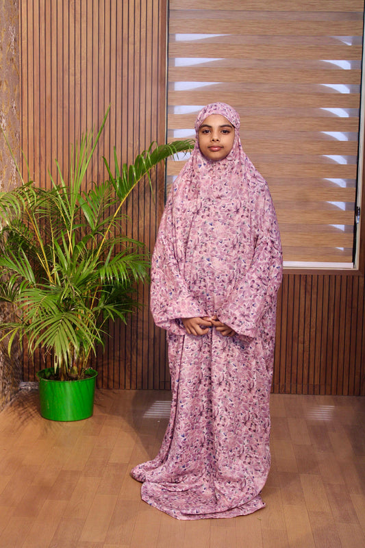 Kids pink floral prayer dress