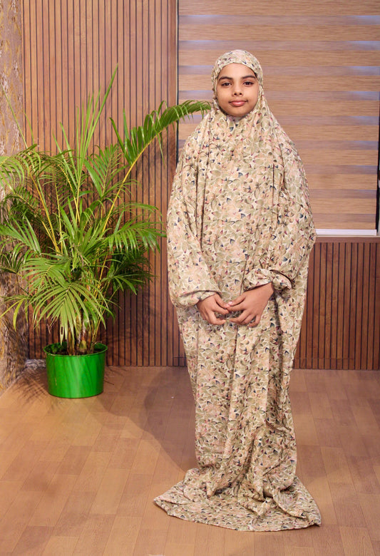 Green in Floral Prayer Dress