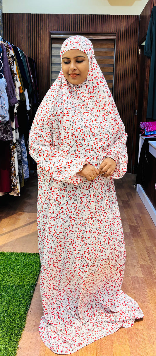Small red  flower prayer dress