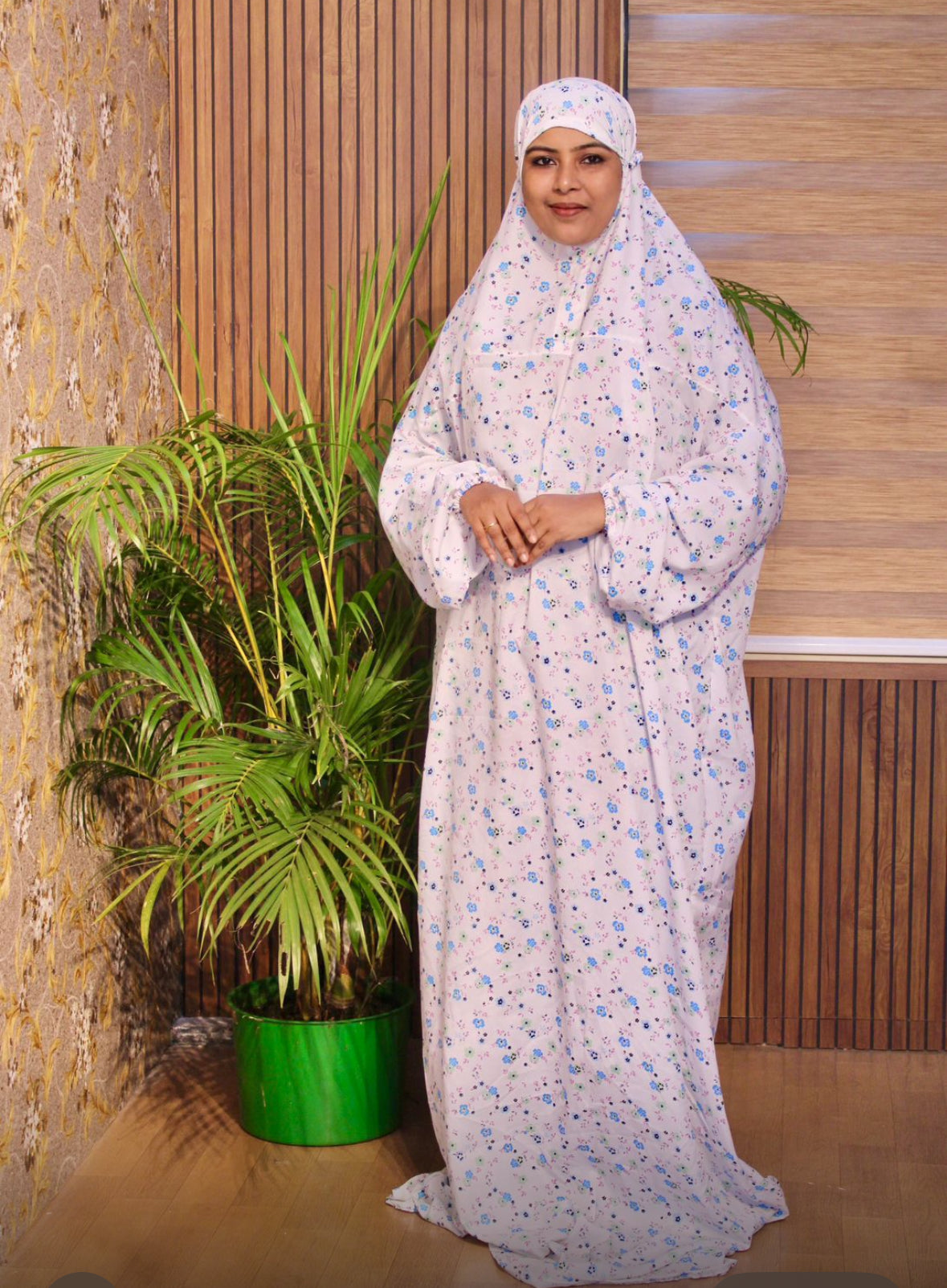 Blue floral prayer dress