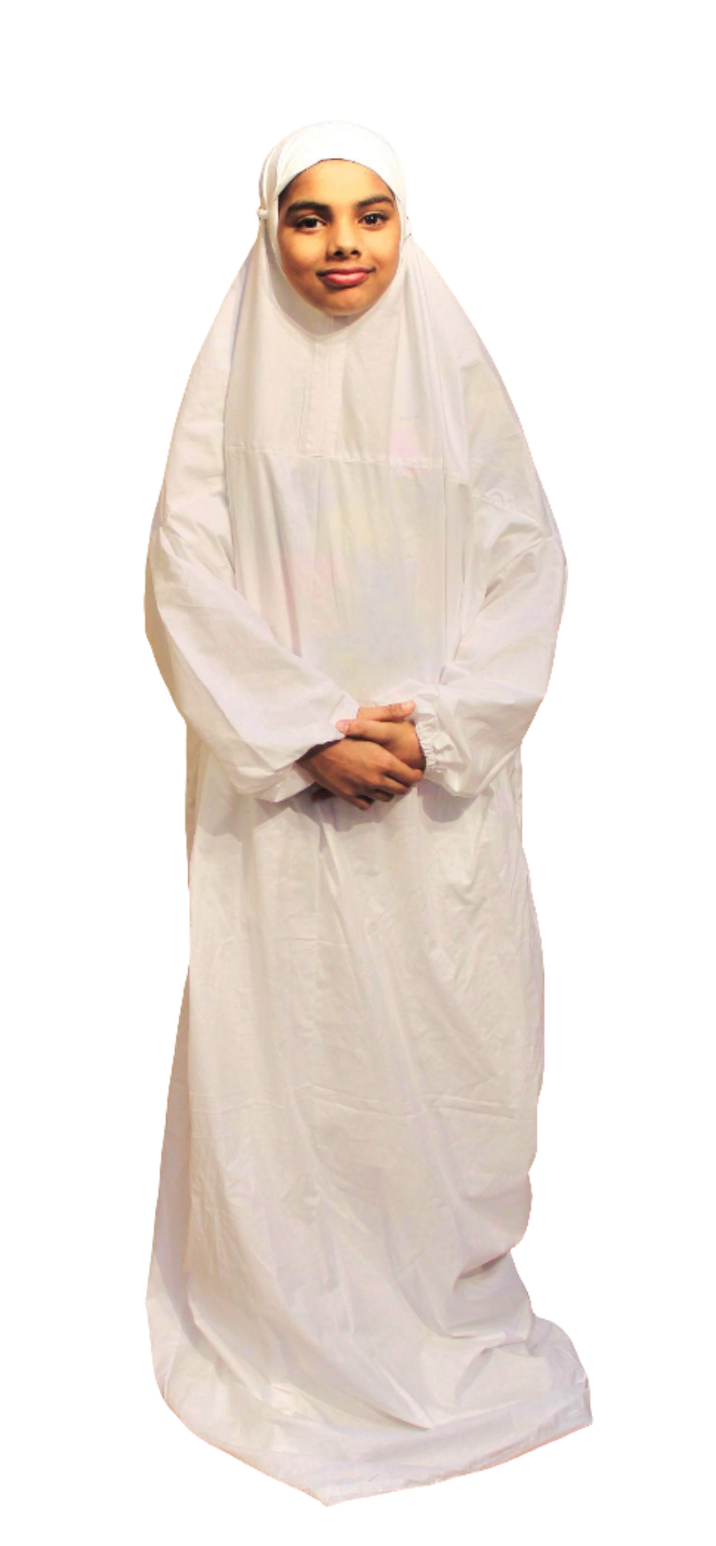 Kids pure cotton white prayer dress – Haadiyaas
