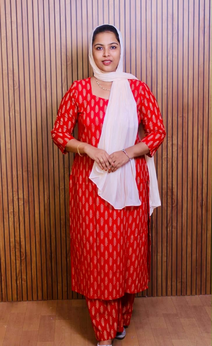 HAADIYAAS Pure Cotton Co-ord Set - Red Print