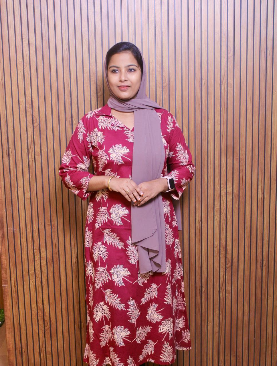 Haadiyaas Pure Cotton Printed Kurti | Shirt Collar | Office & Casual Wear